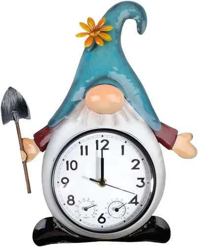 Vista 11 de Reloj de pared grande de 15 pulgadas, reloj de pared con termómetro y humedad, silencioso, sin tictac, impermeable, para patio, sala de estar, cocina