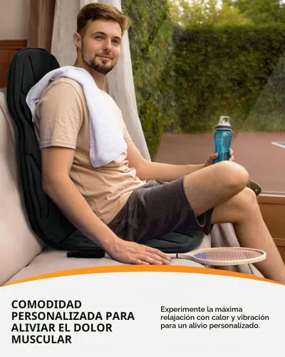 Vista 3 de CooCoCo - Masajeador de espalda de vibración con calor, almohadilla para silla de masaje para sofá