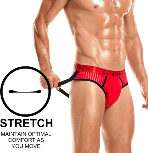 Vista 62 de SKYSPER Jock Strap Athletic Supporter para hombres Sexy Jockstrap Ropa interior masculina