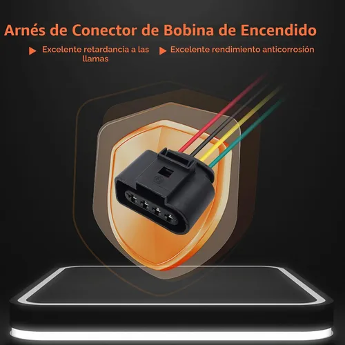 Vista 3 de HiSport 4 piezas de bobina de encendido hembra conector conector arnés coleta - 1J0973724 compatible con Audi VW Jetta Passat