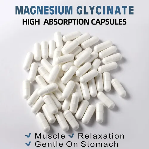Vista 6 de Glicinato de magnesio 400 mg por porción, 100% quelado para una alta absorción, suave para el estómago, sin OMG, 90 cápsulas vegetarianas