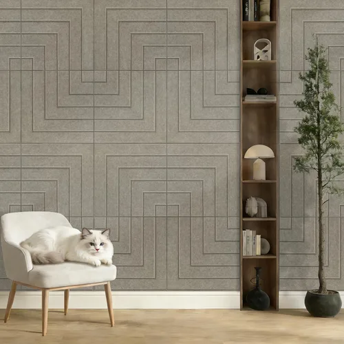 Vista 9 de Paquete de 6 paneles acústicos, paneles acústicos de 23.6 x 23.6 pulgadas para paredes, paneles decorativos autoadhesivos de amortiguación de sonido
