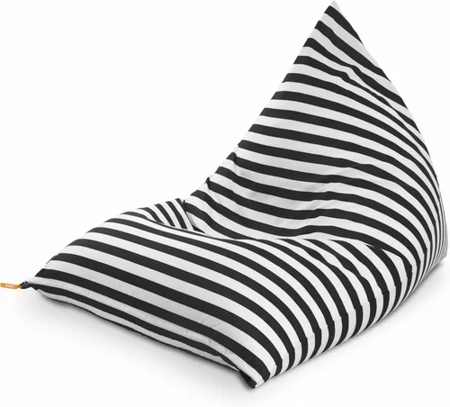 Vista 6 de Jaxx Twist - Puf para exteriores, diseño de rayas negras y blancas