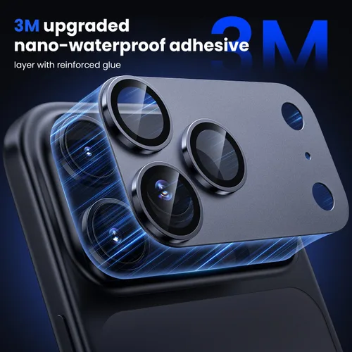 Vista 3 de WSKEN Protector de lente de cámara para iPhone 17 Pro, diseño de grado