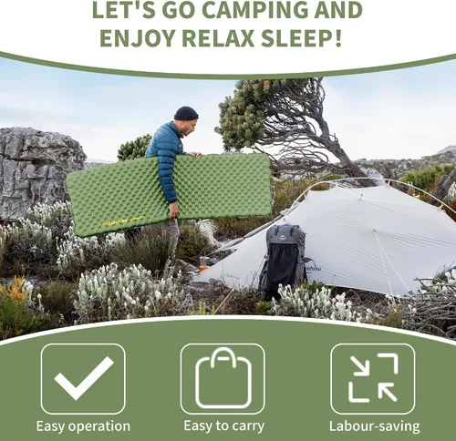 Vista 8 de Naturehike Colchoneta de dormir ultraligera de 25 onzas, almohadilla de dormir inflable aislada 4.6R, alfombrilla de dormir ligera para acampar