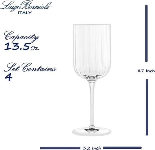 Vista 3 de Luigi Bormioli 11284/01 Bach - Juego de 4 copas de vino tinto transparentes de 13.5 oz