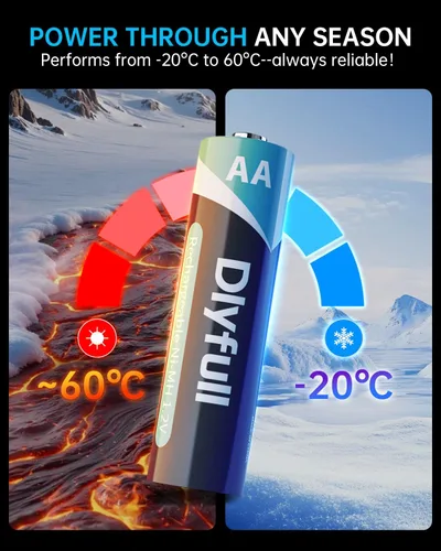 Vista 6 de DLYPOW Paquete de 4 baterías AA recargables con 2800mAh de alta capacidad 1.2 V AA y sin fugas de larga duración