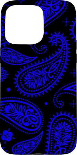 Vista 31 de Black Blue Paisley Bandana Vintage Floral Boho Pattern Case for iPhone 17