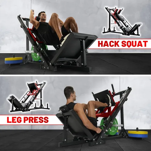 Vista 7 de RitFit Máquina de sentadillas para prensa de piernas, máquina profesional de prensa de piernas ajustable para gimnasio en casa con rodamiento