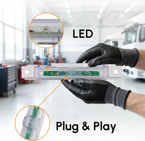 Vista 5 de Marcador superior LED para cabina de techo para Volvo VNL VNM 2008-2017 Lámpara de techo de cabina, impermeable, aprobado por DOT, blanco, lente