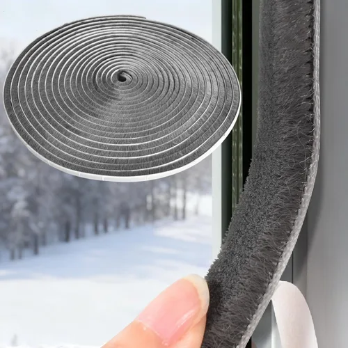 Vista 8 de YoleShy Burlete Meteorológico con Cepillo de 33 Pies, Sellador de Puerta Fuerte Autoadhesivo, Burlete Meteorológico Sellador de Ventana