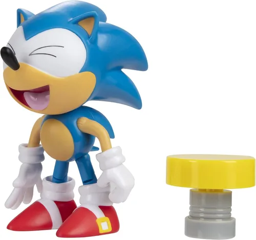 Vista 4 de Sonic The Hedgehog - Figura de acción clásica de Sonic con resorte coleccionable de 4 pulgadas