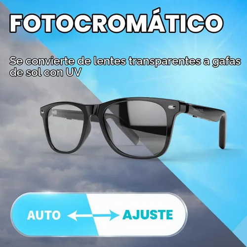 Vista 3 de Harmonix SonaVue - Lentes inteligentes con sonido de oído abierto, lentes fotocromáticos adaptables a la luz, protección UV400, filtro de luz azul