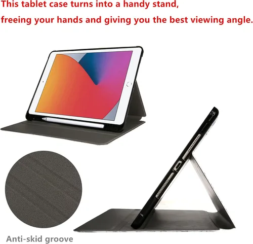 Vista 6 de Funda diseñada para iPad Air Gen 4 y 5 de 10.9 pulgadas (2020/2022) apagado y encendido automático con soporte para lápiz de visión multiángulo