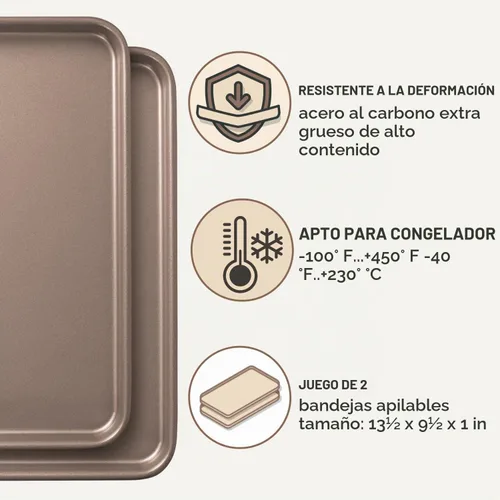 Vista 4 de HAPPIELS - Sartén antiadherente de 9 x 13 pulgadas, paquete de 2, sin PFOA ni BPA