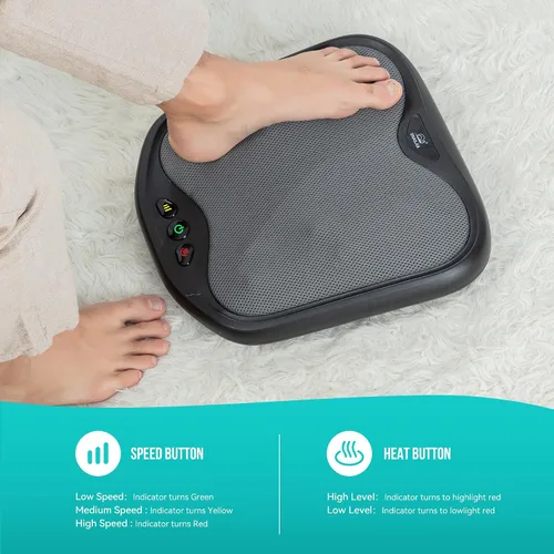 Vista 4 de Snailax Shiatsu masajeador de pies con calor, funda lavable, masajeador de amasado para pies y espalda, calentador de pies eléctrico, máquina