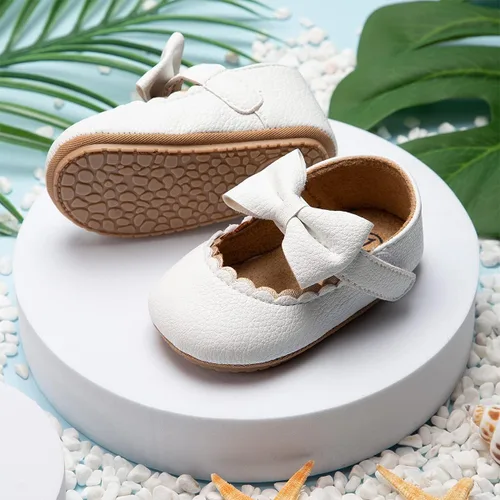 Vista 2 de HsdsBebe Mary Jane - Zapatos planos con lazo antideslizante y suela suave para niñas pequeñas, zapatos de vestir para bodas