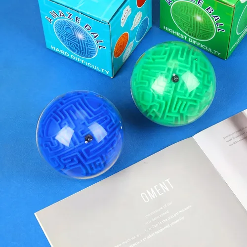 Vista 5 de Sumind Juego de 4 piezas de rompecabezas 3D de laberinto mágico para el cerebro, juegos de memoria secuencial, laberinto, esfera, rompecabezas verde
