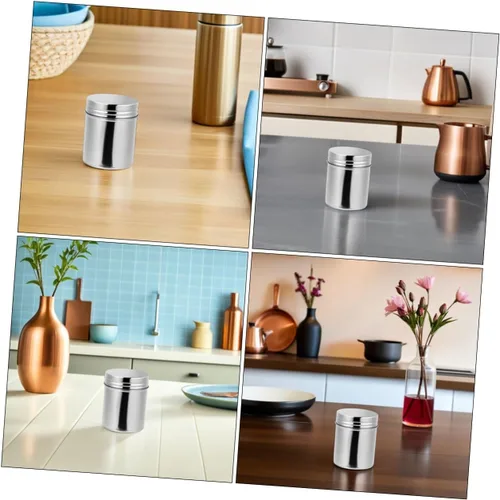 Vista 7 de Stainless Steel Storage Jars with Airtight Lids 2Pcs for Travel