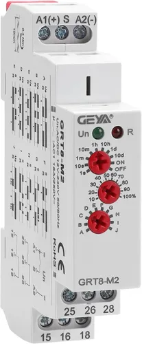 Vista 8 de Relé de tiempo multifunción 16A con 10 opciones de función relé AC/DC12V-240V (GRT8-M1, AC/DC12V-240V)