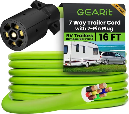Vista 12 de GEARit Cable de extensión para remolque de 7 vías (1 pie) Enchufe de remolque de 7 pines Cable en línea Arnés de cables Conector de clavijas dobles