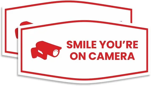 Vista 65 de Fancy Smile You're On Camera Letrero (negro) - Mediano (1 unidad)