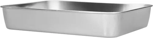 Vista 9 de Sartén para asar, bandeja rectangular para hornear y estante de acero inoxidable fácil para cocinar hornear (9.3 x 6.9 x 2.0 in)