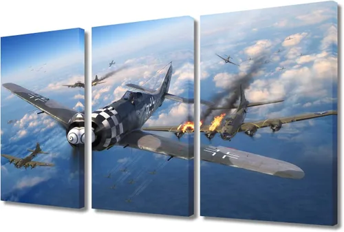Vista 10 de Lienzo decorativo para pared de niños, decoración de dormitorio de adolescentes de la Segunda Guerra Mundial, imágenes en pared para decoración