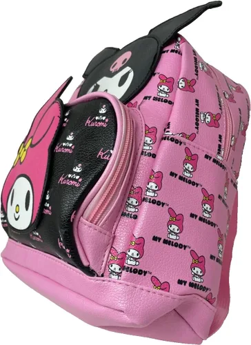 Vista 2 de Fast Forward Hello Kitty My Melody All Over Print Mochila Mini Deluxe de 10 pulgadas con 1 bolsillo delantero- C6CMH3WN