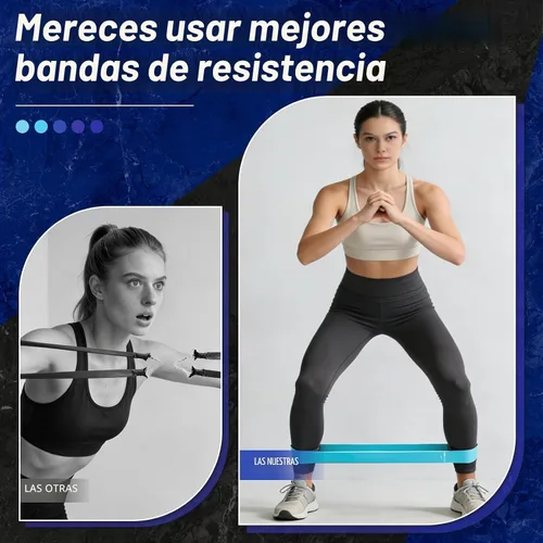 Vista 6 de Resistance Bands for Working Out, 5 Levels Exercise Bands Set Azul
