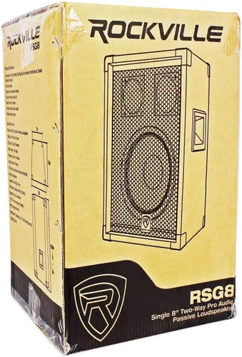 Vista 3 de Rockville RSG8 - Altavoz PA pasivo DJ/Pro de 2 vías y 8 ohmios de 300 W, montaje en poste, woofer de 8" + tweeters duales de 3", SpeakON y entradas