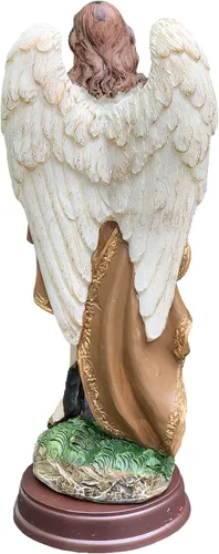 Vista 3 de Figura de estatua de arcángel Gabriel de 8.5 pulgadas, ángel religioso, blanco