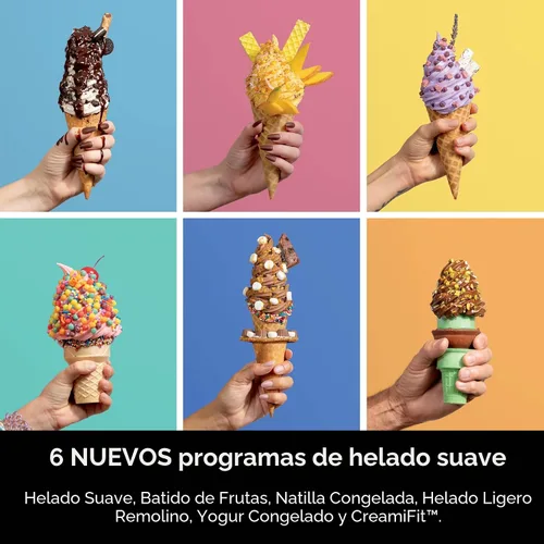 Vista 4 de Ninja CREAMi - Remolino (reacondicionado) para hacer helados y servir suaves, sorbete, batido, yogur congelado, programa bajo en calorías 13 en 1