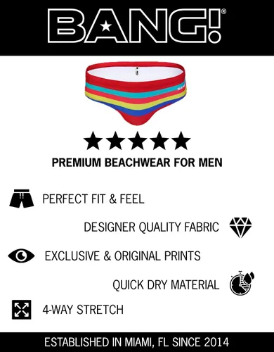 Vista 7 de Bang Men's Swimwear - Swim Brief - Premium Swimsuit w/Removable Pouch