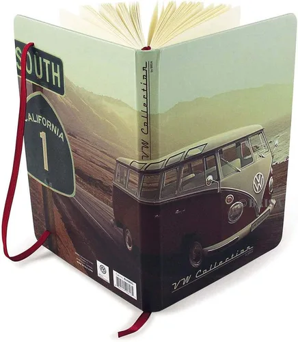 Vista 4 de BRISA VW Collection - Cuaderno Volkswagen, cuaderno de escritura, forrado con encuadernación de tapa dura en diseño Beetle Bug DIN A5