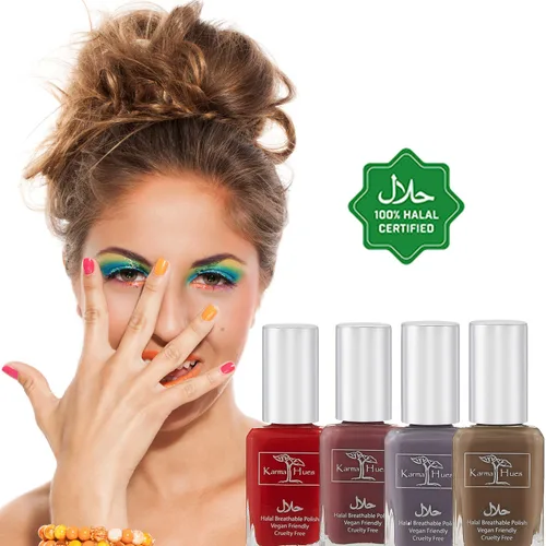 Vista 3 de karma organic Hermoso juego de esmaltes de uñas halal, no tóxico, pintura de uñas vegana y libre de crueldad animal