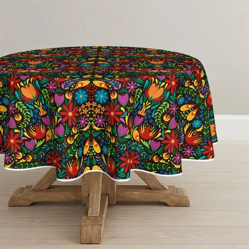 Vista 7 de Horaldaily Mantel rectangular de mesa de México 52x70 pulgadas, diseño festivo de Halloween y Cinco de Mayo, mantel de temporada lavable