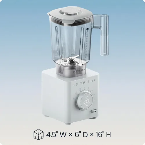 Vista 11 de Chefman Obliterator - Licuadora de encimera de 48 onzas para batidos, motor de 1380 W para triturar hielo, nueces y frutas congeladas con cuchilla