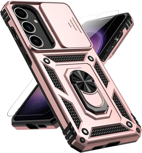 Vista 12 de Funda para Samsung Galaxy S25 Plus con cubierta deslizante para cámara, protector de pantalla HD [probado contra caídas de grado militar] soporte