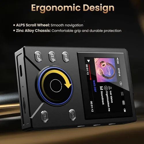 Vista 3 de VBESTLIFE Reproductor de MP3 de alta fidelidad con Bluetooth, Flac DAC sin pérdidas, reproductor de música de alta resolución, reproductor de audio