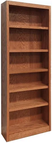 Vista 4 de Home Square Juego de estantería de madera maciza de 84 pulgadas con seis estantes, juego de 2, en roble seco