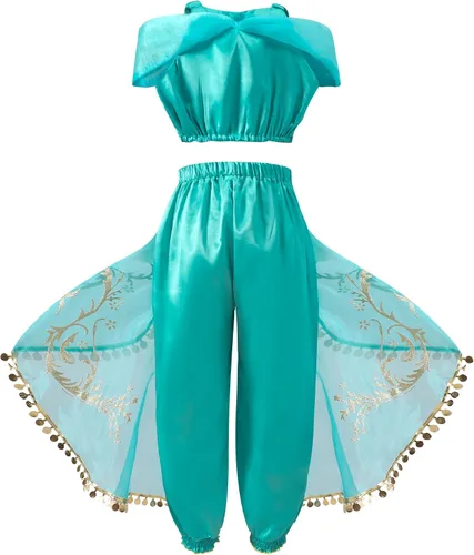 Vista 2 de Disfraz de princesa para niñas, 2 piezas, tops y pantalones para niños