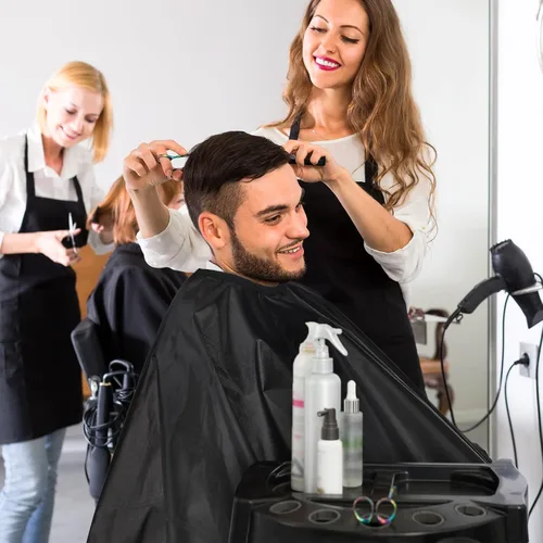Vista 5 de Foaincore Paquete de 20 capas profesionales de corte de pelo de nailon para peluquería con cierre a presión