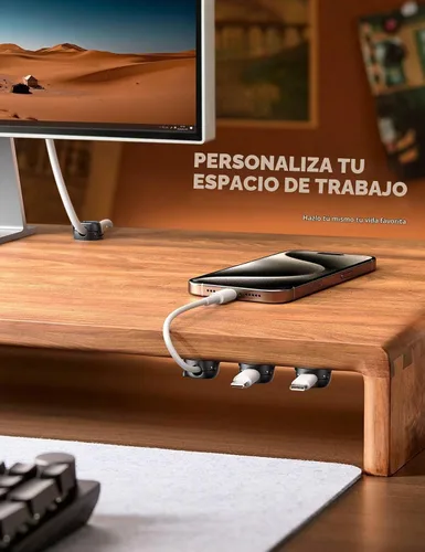 Vista 7 de Paquete de 8 organizadores de cables [doble resorte y cierre, máxima seguridad] clips para cables, gestión de cables de Chfeila - Soporte adhesivo