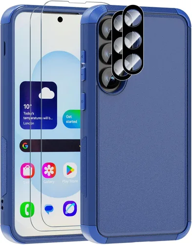 Vista 17 de Funda para Samsung Galaxy S25 Plus y S24 Plus - A prueba de golpes y caídas [con pantalla de vidrio templado y protectores de cámara] Protección Rojo