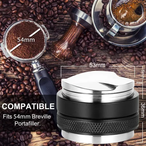 Vista 2 de Practimondo Premium Barista Espresso - Juego de manipulación de 2.087 in de aluminio y acero inoxidable (2.087 in, mango de aluminio)