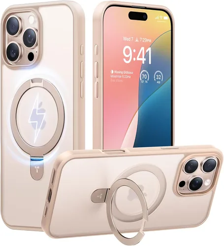 Vista 27 de TORRAS Funda magnética con función atril para iPhone 13/iPhone 14 [compatible con MagSafe], soporte resistente y versátil, grado militar, a prueba