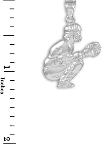 Vista 2 de Sports Charms Colgante de plata de ley 925 con receptor de béisbol, no aplicable