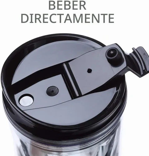 Vista 4 de Vaso para batido de cristal con cierre y bloqueo para bebidas frías y calientes Cupture, de 22 oz, Negro diamond