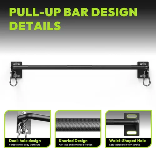 Vista 4 de HANDBODE Pull Up Bar for Doorway and Wall Mount - Chin Up Bars for Home Gym, 36‘’/52‘’ in Upper Body Workout Equipment with 500 lbs Capacity